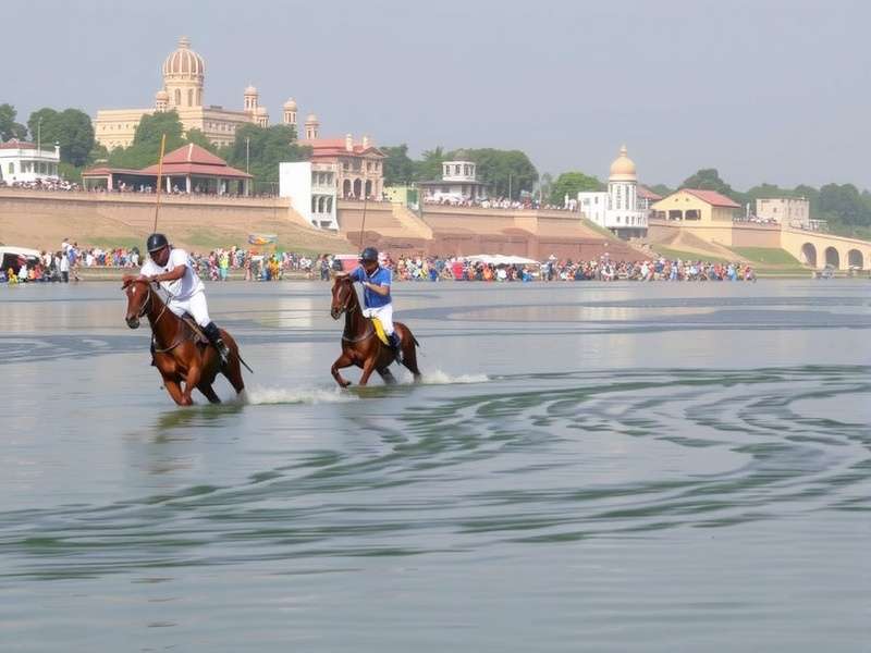 Intense Ganga Polo Gameplay Ganga Polo Tournament - Players in action on the river
